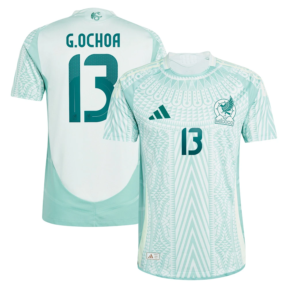 Maillot de joueur authentique extérieur l'équipe nationale du Mexique 2024 adidas Guillermo Ochoa vert pour homme