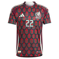 Maillot de joueur authentique adidas Hirving Lozano bordeaux l'équipe nationale du Mexique 2024 domicile pour homme