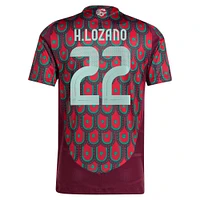 Maillot de joueur authentique adidas Hirving Lozano bordeaux l'équipe nationale du Mexique 2024 domicile pour homme