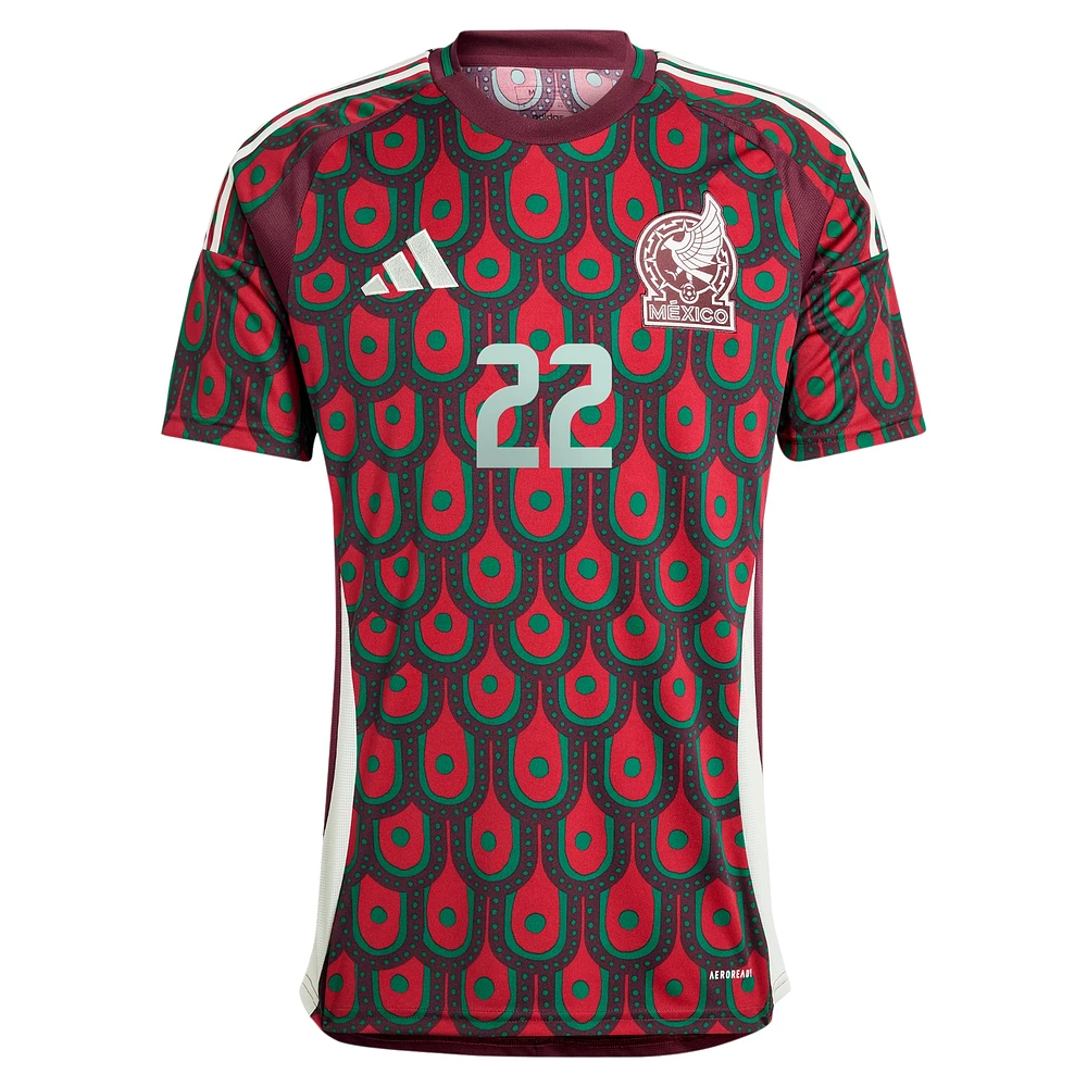 Maillot de joueur réplique domicile l'équipe nationale du Mexique 2024 adidas Hirving Lozano bordeaux pour homme