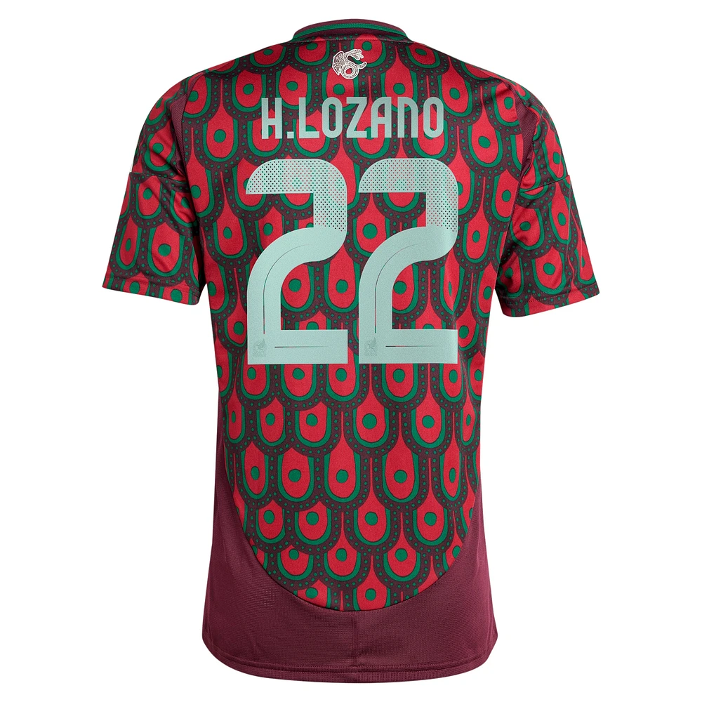 Men's adidas Hirving Lozano Burgundy Mexico National Team 2024 Home Replica Player Jersey