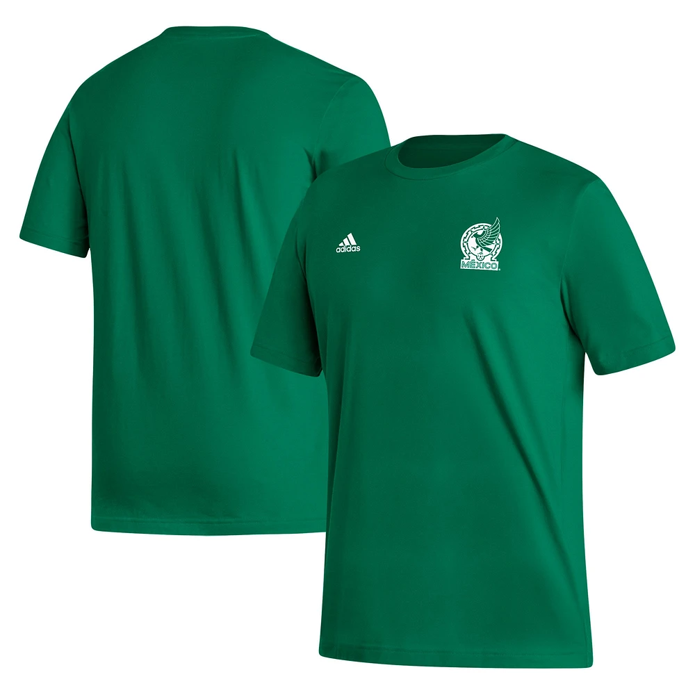 T-shirt adidas Kelly Green avec écusson de l'équipe nationale du Mexique pour hommes