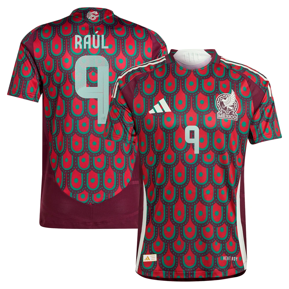 Men's adidas Raul Jimenez Burgundy Mexico National Team 2024 Home Authentic Player Jersey