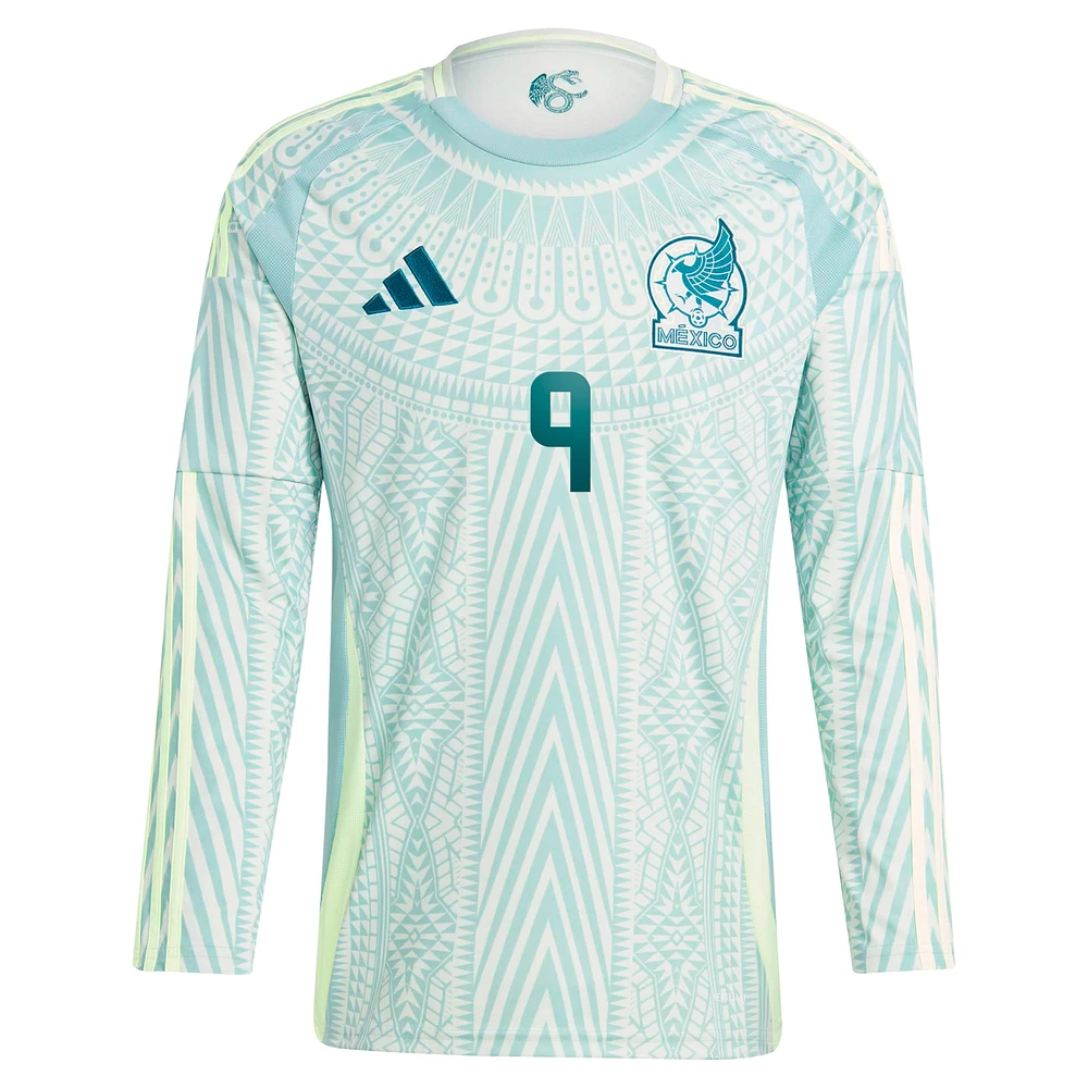 Men's adidas Raul Jimenez Green Mexico National Team 2024 Away Replica Player Long Sleeve Jersey