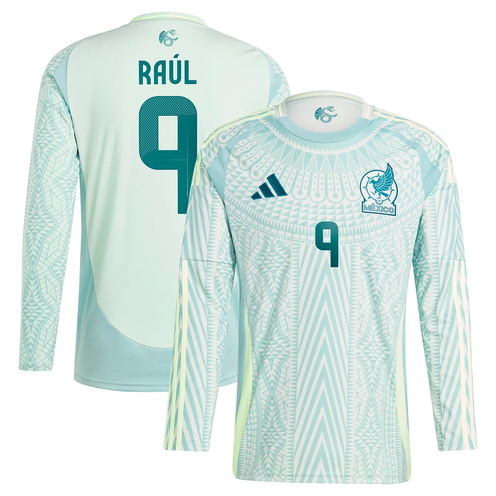 Men's adidas Raul Jimenez Green Mexico National Team 2024 Away Replica Player Long Sleeve Jersey