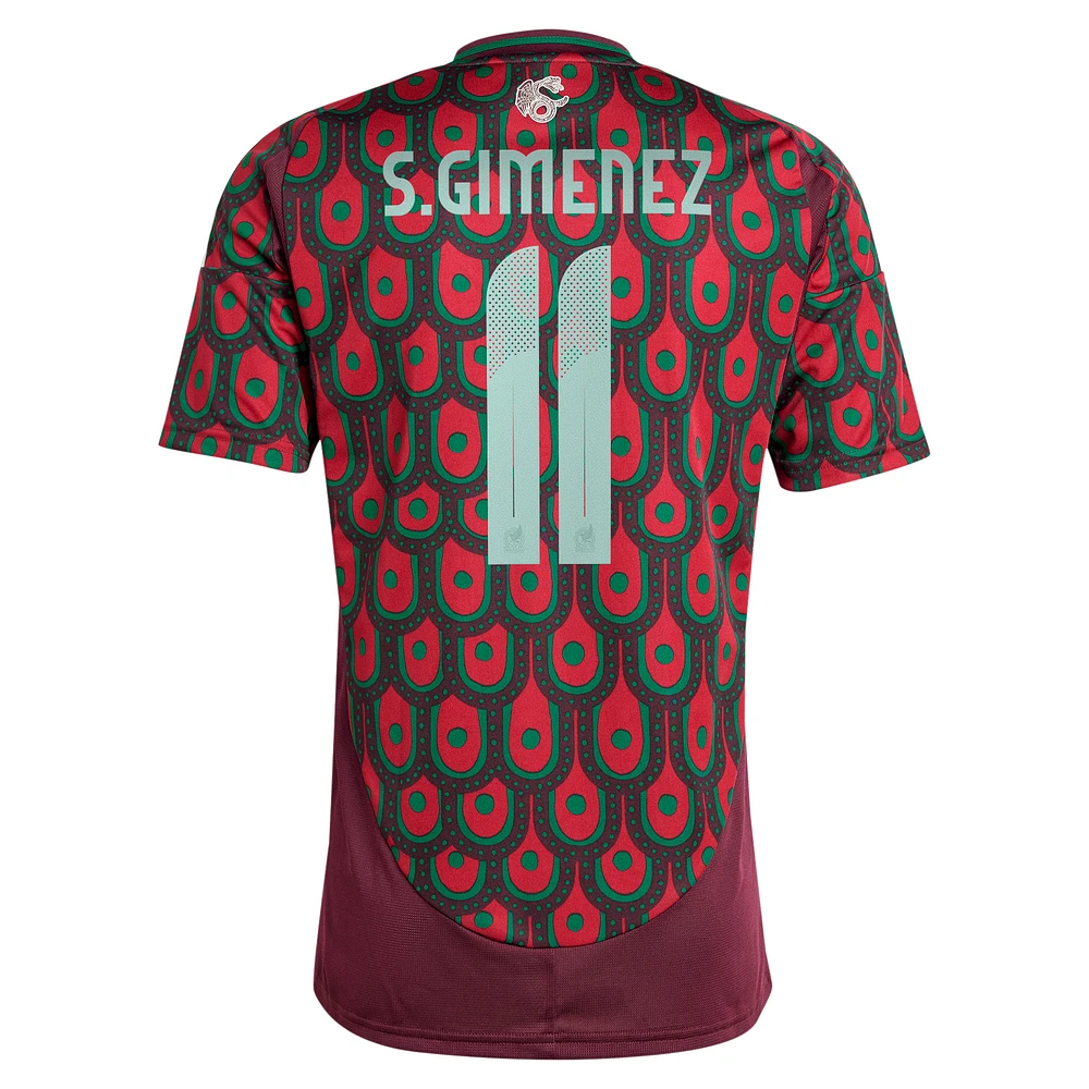 Maillot de joueur réplique domicile l'équipe nationale du Mexique 2024 adidas Santiago Giménez vert pour homme