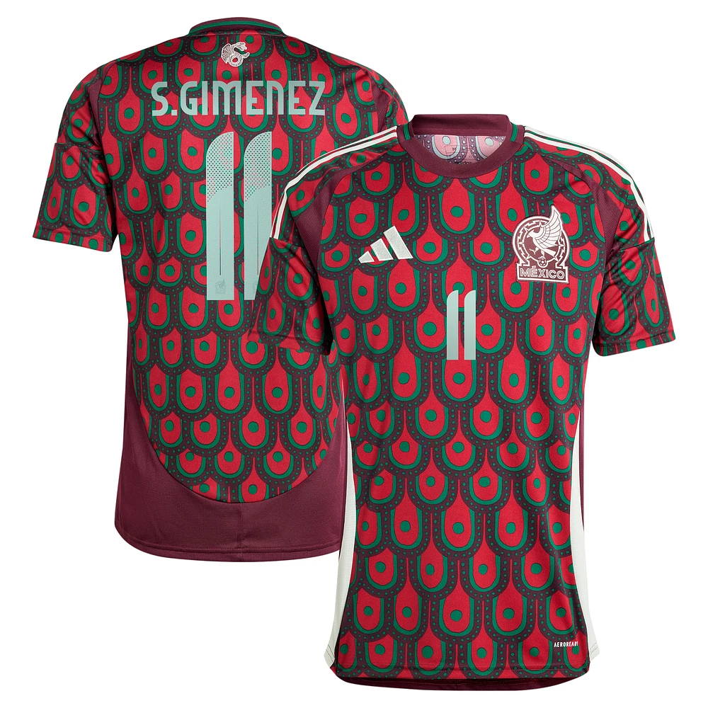 Maillot de joueur réplique domicile l'équipe nationale du Mexique 2024 adidas Santiago Giménez vert pour homme