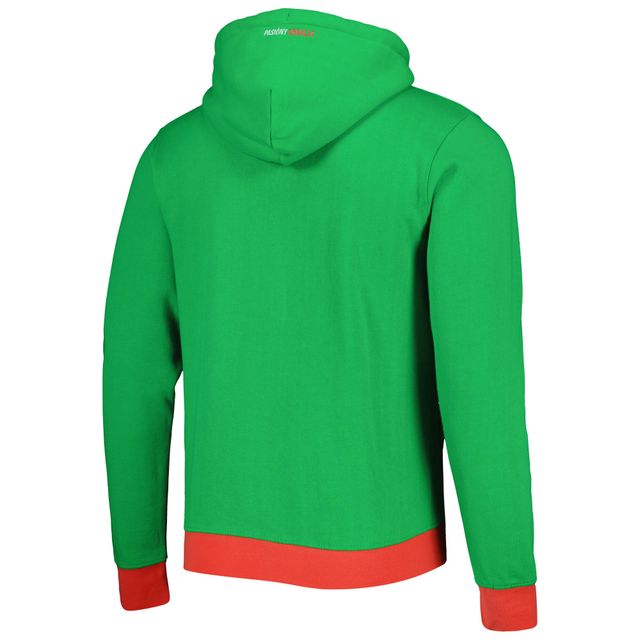 Sweat à capuche entièrement zippé vert avec écusson de l'équipe nationale du Mexique pour homme