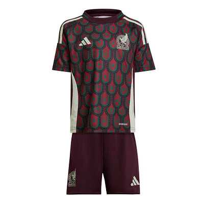 Mini kit adidas pour enfant de l'équipe nationale du Mexique 2024 à domicile bordeaux