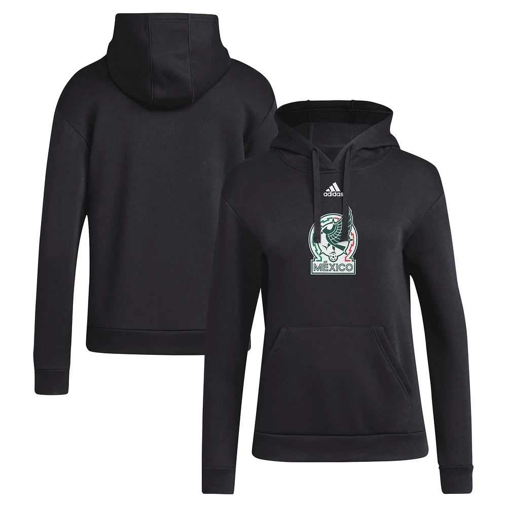 Women's adidas Black Mexico National Team Crest Pullover Hoodie