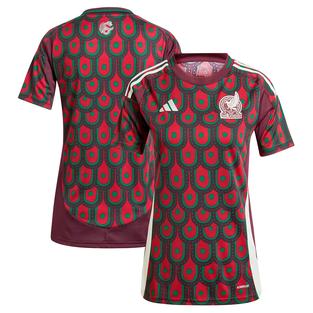 Women's adidas  Burgundy Mexico National Team 2024 Home Replica Jersey