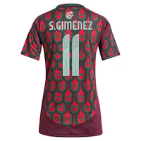 Maillot de joueur réplique domicile l'équipe nationale du Mexique 2024 adidas Santiago Giménez vert pour femme