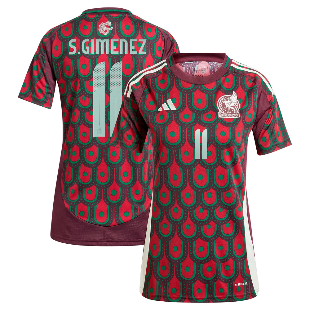 Women's adidas Santiago Giménez Burgundy Mexico National Team 2024 Home Replica Player Jersey