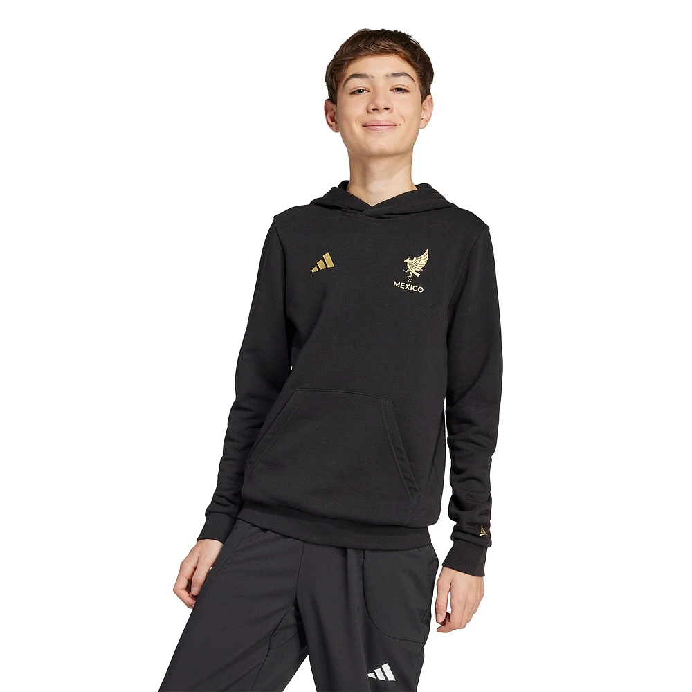 Sweat à capuche DNA noir pour jeunes adidas Mexico National Team 2025 Third Jersey