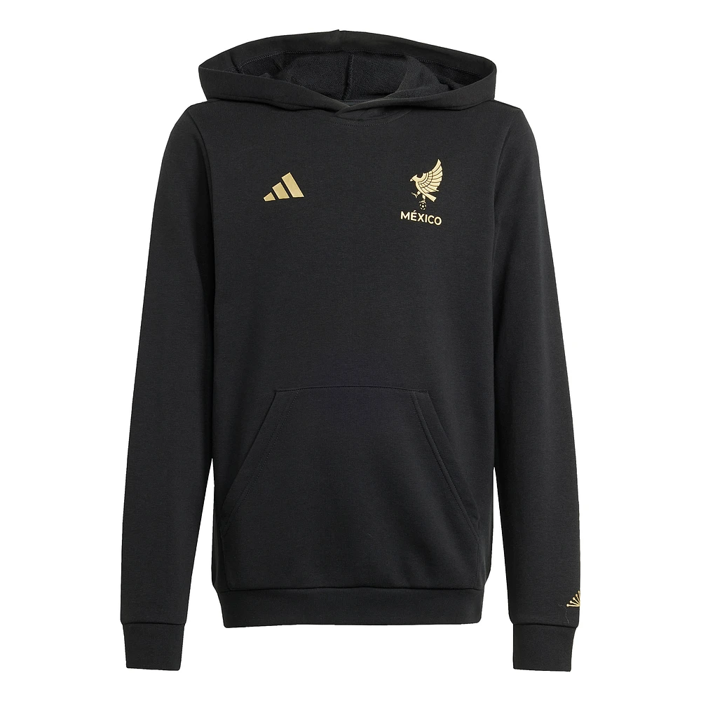 Sweat à capuche DNA noir pour jeunes adidas Mexico National Team 2025 Third Jersey