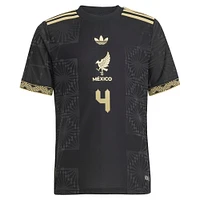 Maillot de joueur authentique noir adidas Edson Alvarez pour jeune l'équipe nationale du Mexique 2025