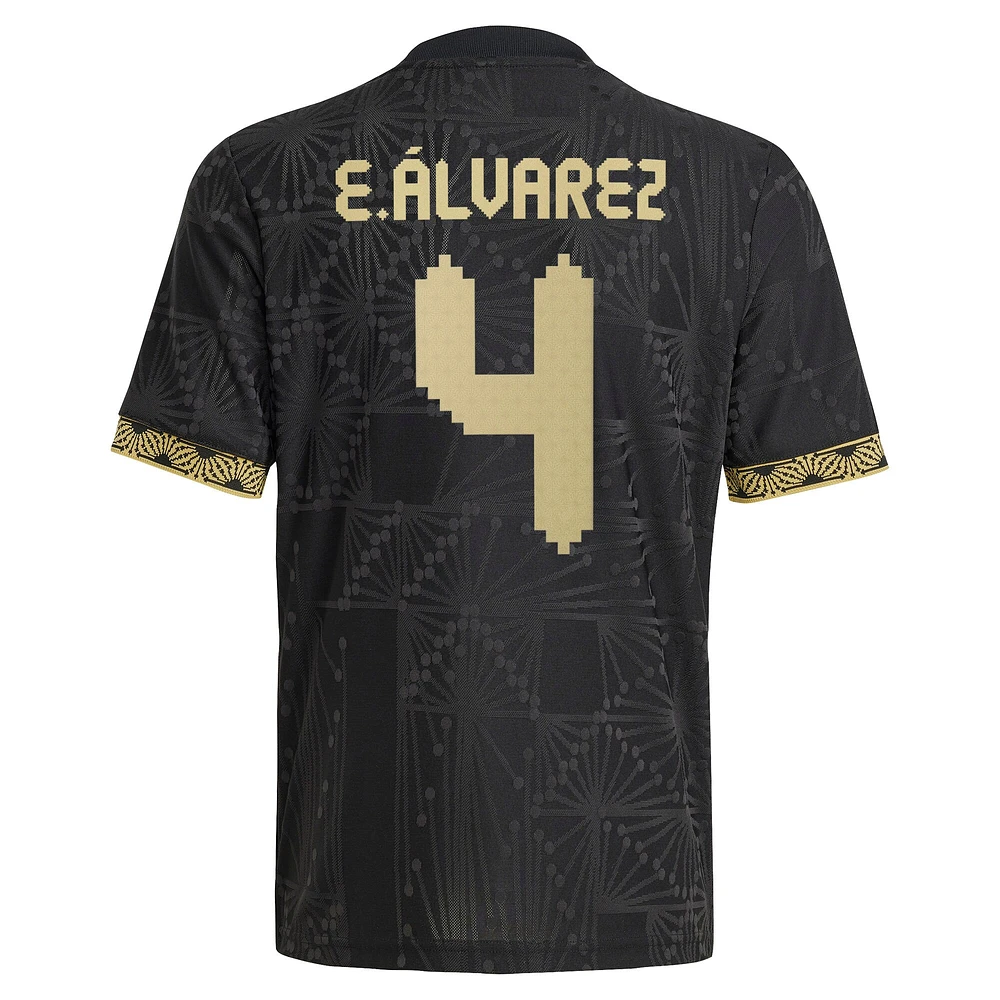 Maillot de joueur authentique noir adidas Edson Alvarez pour jeune l'équipe nationale du Mexique 2025