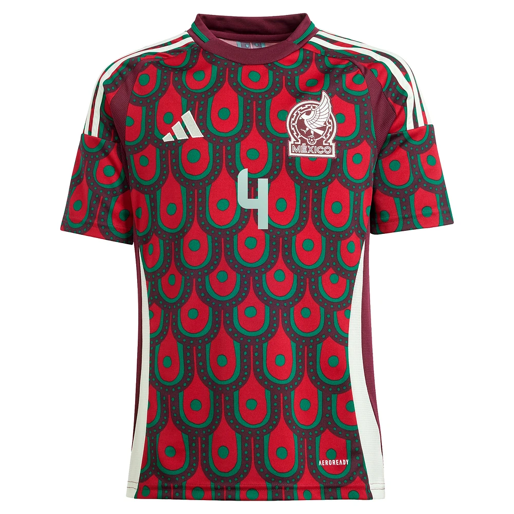 Youth adidas Edson Alvarez Burgundy Mexico National Team 2024 Home Replica Player Jersey