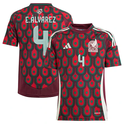 Maillot de joueur réplique à domicile l'équipe nationale du Mexique 2024 adidas Edson Alvarez bordeaux pour jeunes