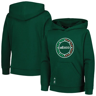 Sweat à capuche vert adidas pour jeunes de l'équipe nationale du Mexique