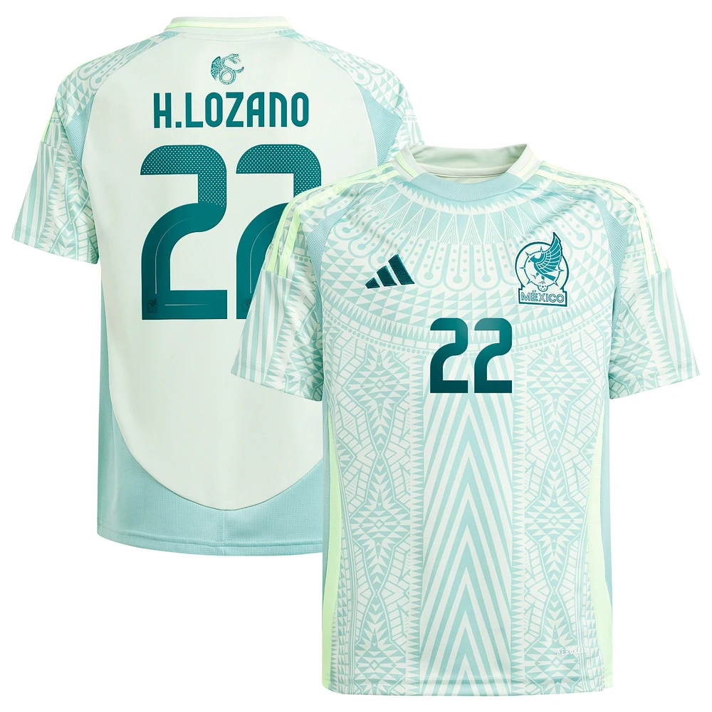 Maillot de joueur réplique extérieur l'équipe nationale du Mexique 2024 pour jeunes adidas Hirving Lozano vert