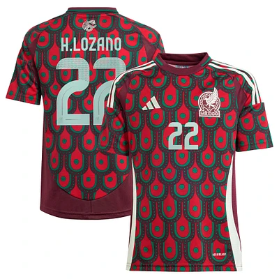 Maillot de joueur réplique à domicile l'équipe nationale du Mexique 2024 pour jeunes adidas Hirving Lozano vert