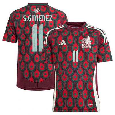 Youth adidas Santiago Giménez Burgundy Mexico National Team 2024 Home Replica Player Jersey