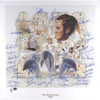 1972 Miami Dolphins Undefeated Autographed 24'' x 24'' 35th Anniversary Lithograph
