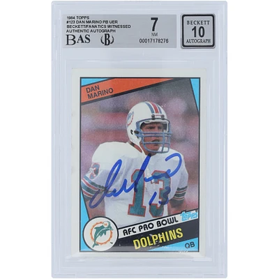 Dan Marino Miami Dolphins Autographed 1984 Topps #123 Beckett Fanatics Witnessed Authenticated /10 Rookie Card