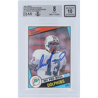 Dan Marino Miami Dolphins Autographed 1984 Topps #123 Beckett Fanatics Witnessed Authenticated 8/10 Rookie Card