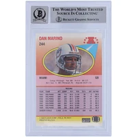 Carte autographiée de 1990 Fleer #244 de Dan Marino Miami Dolphins, fanatiques de Beckett, authentifiée et témoin