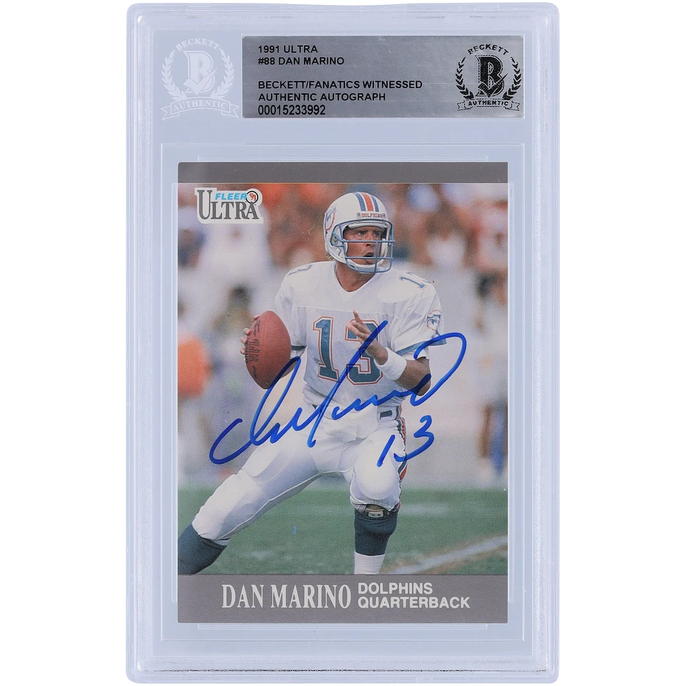 Dan Marino Miami Dolphins Autographed 1991 Fleer Ultra #88 Beckett Fanatics Witnessed Authenticated Card
