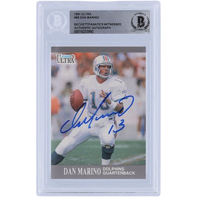 Dan Marino Miami Dolphins Autographed 1991 Fleer Ultra #88 Beckett Fanatics Witnessed Authenticated Card