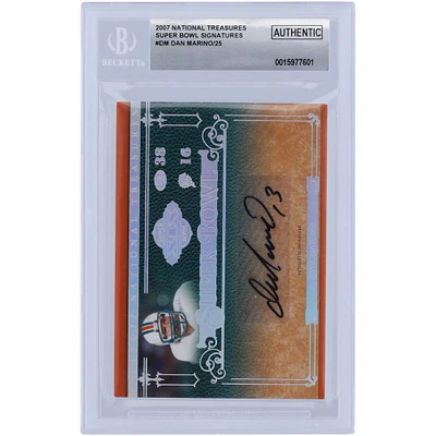 Dan Marino Miami Dolphins Autographed 2007 Playoff National Treasures Super Bowl #SB-DM #24/25 BGS Authenticated Auto 10 Card
