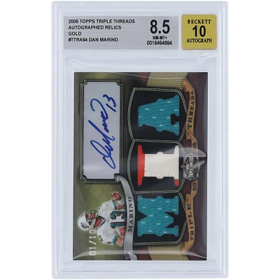 Dan Marino Miami Dolphins Autographed 2009 Topps Triple Threads Triple Relic #TTRA-94 #1/10 BGS Authenticated 8.5/10 Card 