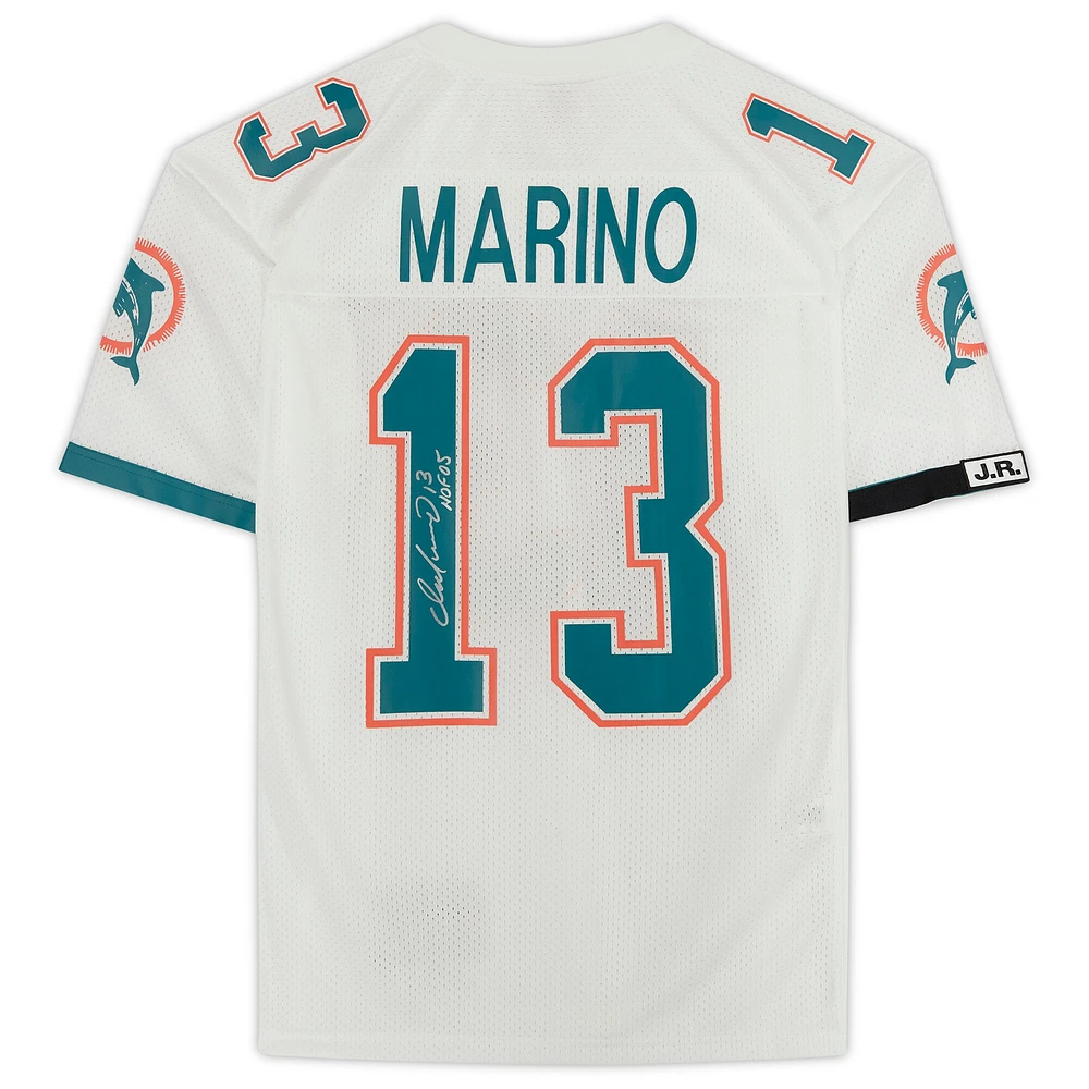 Dan Marino Miami Dolphins Autographed White Mitchell & Ness Authentic Jersey with "HOF 05" Inscription