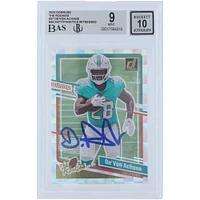 De'Von Achane Miami Dolphins Autographed 2023 Panini Donruss The Rookies #27 Beckett Fanatics Witnessed Authenticated 9/10 Rookie Card