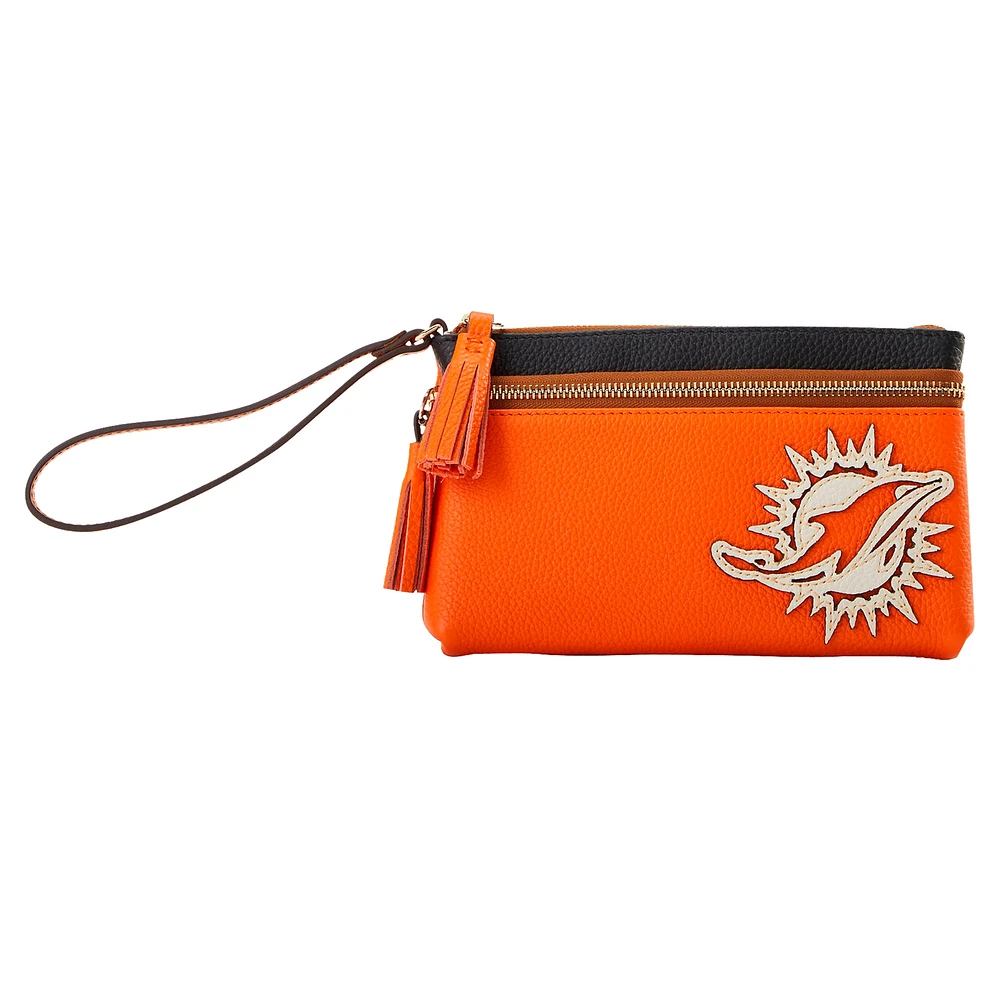 Dooney & Bourke Miami Dolphins Infield Double-Zip Wristlet