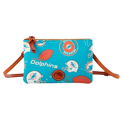 Dooney & Bourke Miami Dolphins Sac à main à bandoulière avec fermeture éclair sur le dessus