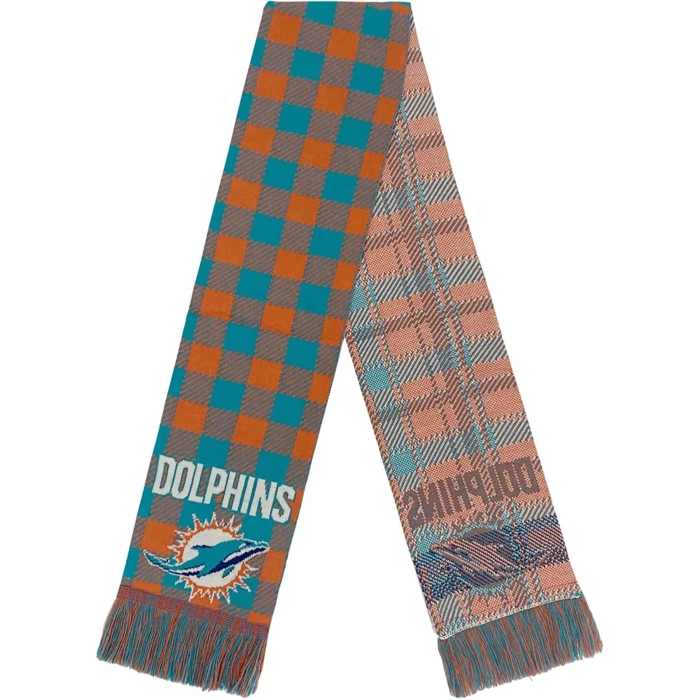 Lids Miami Dolphins FOCO Plaid Color Block Scarf