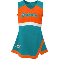 Girls Infant Aqua Miami Dolphins Cheer Captain Jumper Dress