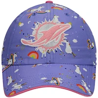 Casquette réglable pour fille préscolaire '47 violet Miami Dolphins Clean Up Unicorn