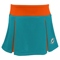 Girls Youth Aqua Miami Dolphins Spirit Two-Piece Cheerleader Set