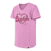 Girls Youth New Era Pink Miami Dolphins Flip Sequins V-Neck T-Shirt