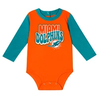 Ensemble body à manches longues et pantalon pour bébé Aqua Miami Dolphins Double Up