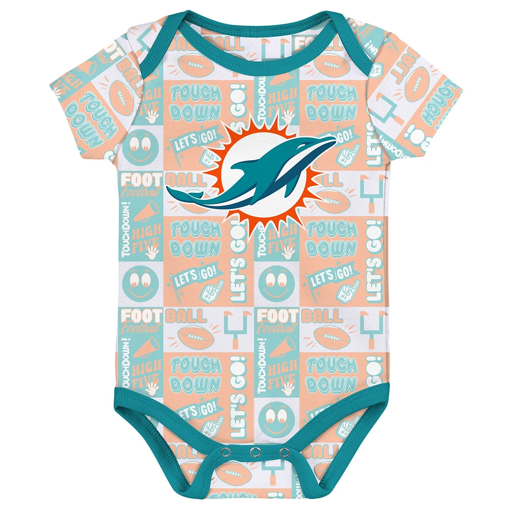 Infant Miami Dolphins Play Day Three-Pack Bodysuit Set