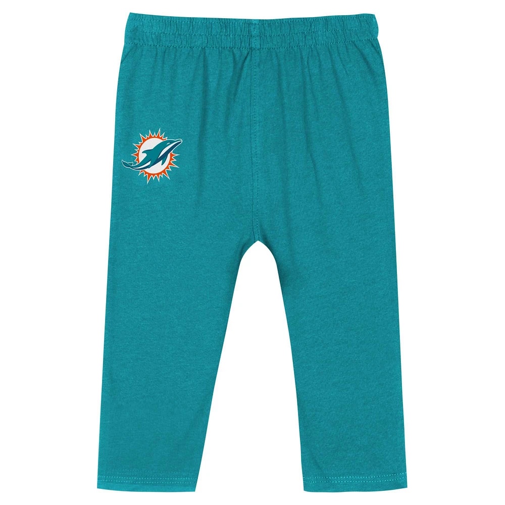 Infant Orange/Aqua Miami Dolphins Double Up Long Sleeve Bodysuit Pant Set