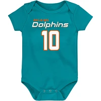 Body pour bébé Tyreek Hill Aqua Miami Dolphins Mainliner Nom et numéro du joueur