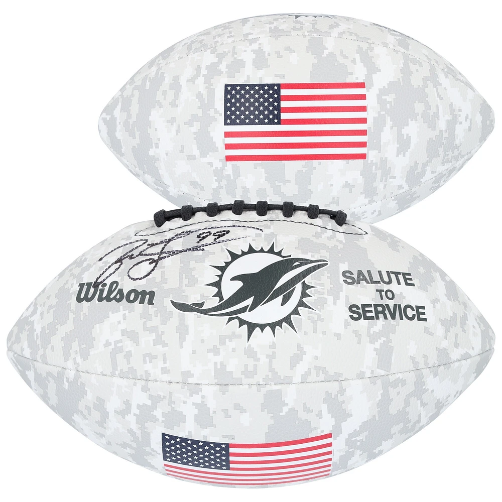 Jason Taylor Miami Dolphins Autographed 2024 Salute To Service Wilson Football