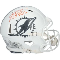 Jason Taylor Miami Dolphins Autographed Riddell 2024 Salute To Service Speed Authentic Helmet with "HOF 17" & "Fins Up" Inscriptions